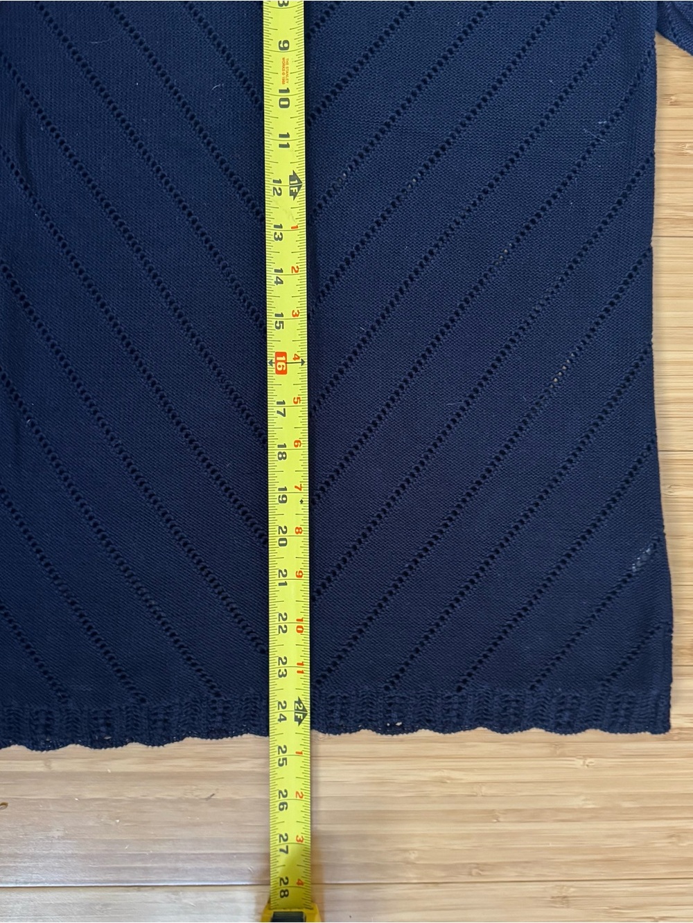 J. Crew Factory Navy Short Sleeve Pointelle Knit Top size Small NWT - Picture 9 of 11